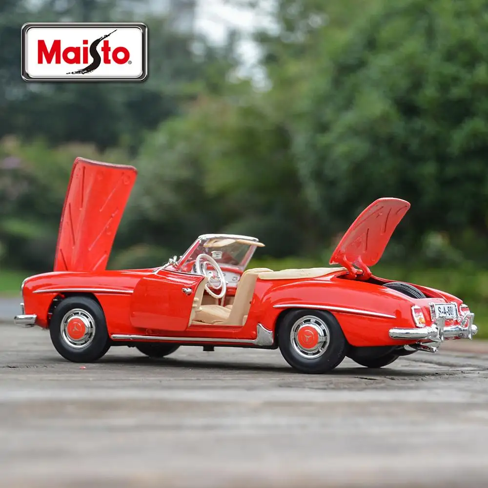 Maisto 1:18 1955 Mercedes Benz 190SL Static Die Cast Vehicles Collectible Model Car Toys