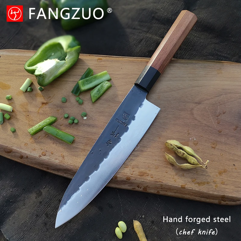 

FANGZUO NEW 2020 Japanese Chef Knives Handmade Kiritsuke Knife Kitchen Cooking Tools Wood Handle High carbon forging