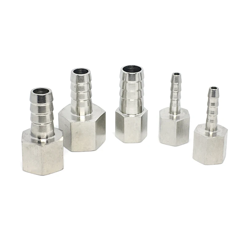 

2Pcs 6mm Hose Barb Tail To 1/4" Inch BSP Female Thread Connector Joint Pipe Fitting SS 304 Stainless Steel Coupler Adapter