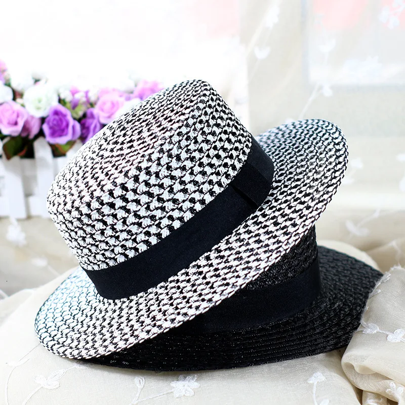 

Sun Hat Big Stripe Summer Hats For Women Foldable Straw Beach Panama Hat Visor Wide Brim Femme Female 2020 New