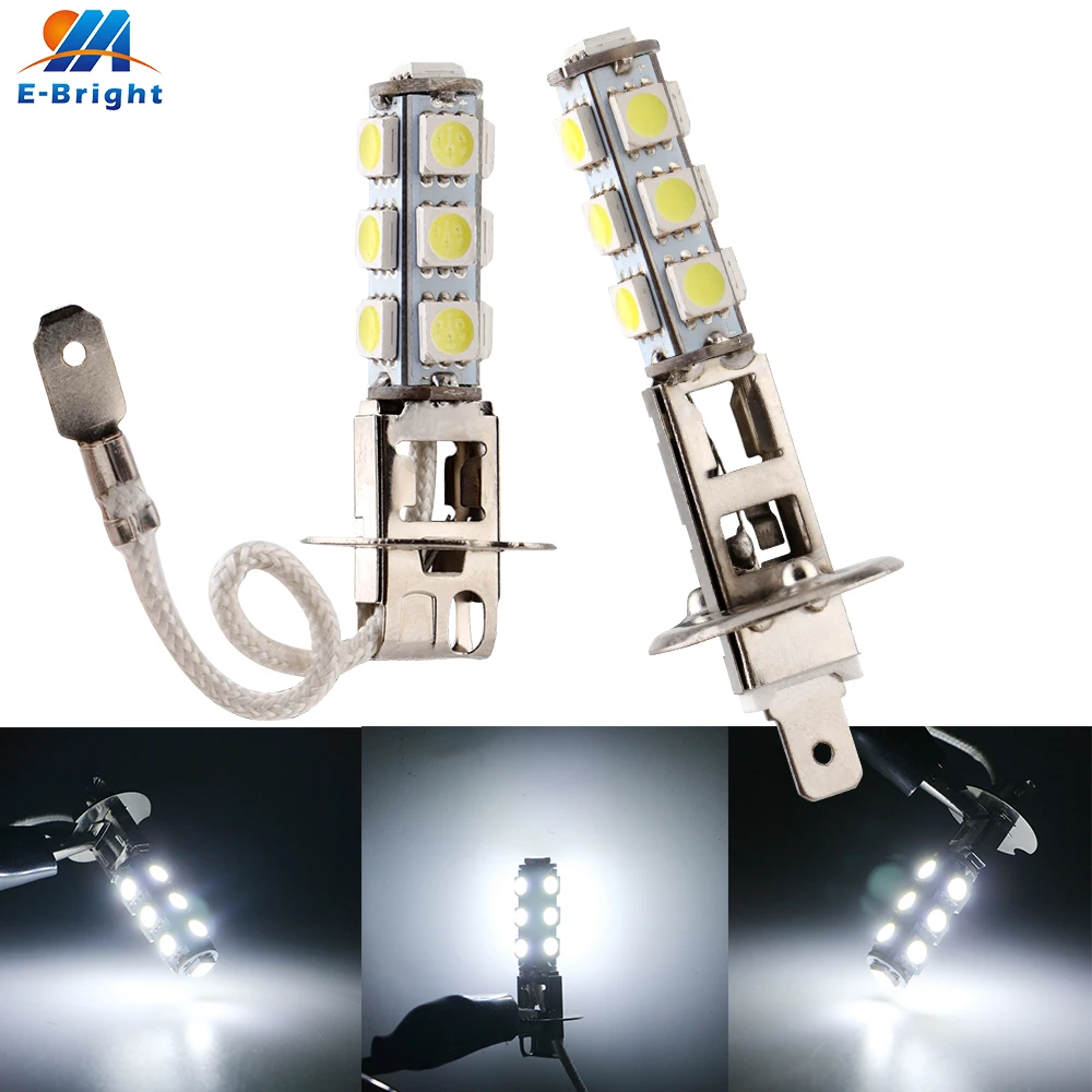 

2 шт. H1 H3 5050 13 SMD DC12V LED 160LM 6500K-8000K Автомобильные фары противотуманные лампы автомобильные лампы Противотуманные фары белые лампы Автомобильный Стайлинг