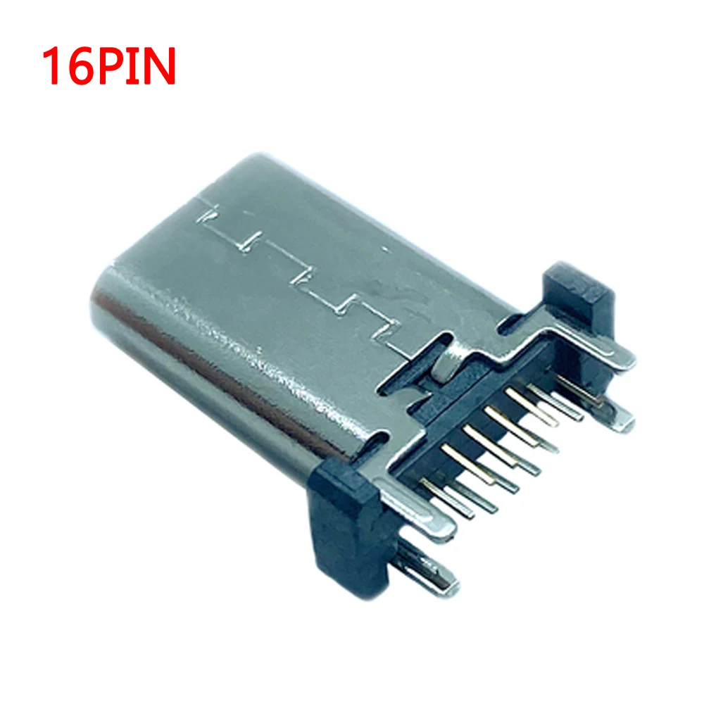 15pcs/lot Mini USB Type C 16-Pin Female Socket Vertical / Horizontal  Jack Connector For Charging tail plug