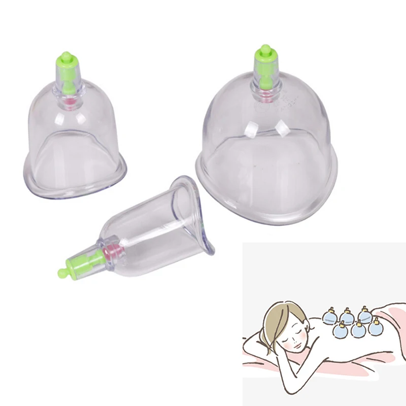 3 Pcs Curved Vacuum C1 Cups Cupping For Joint Suction Chinese Massage Traditional