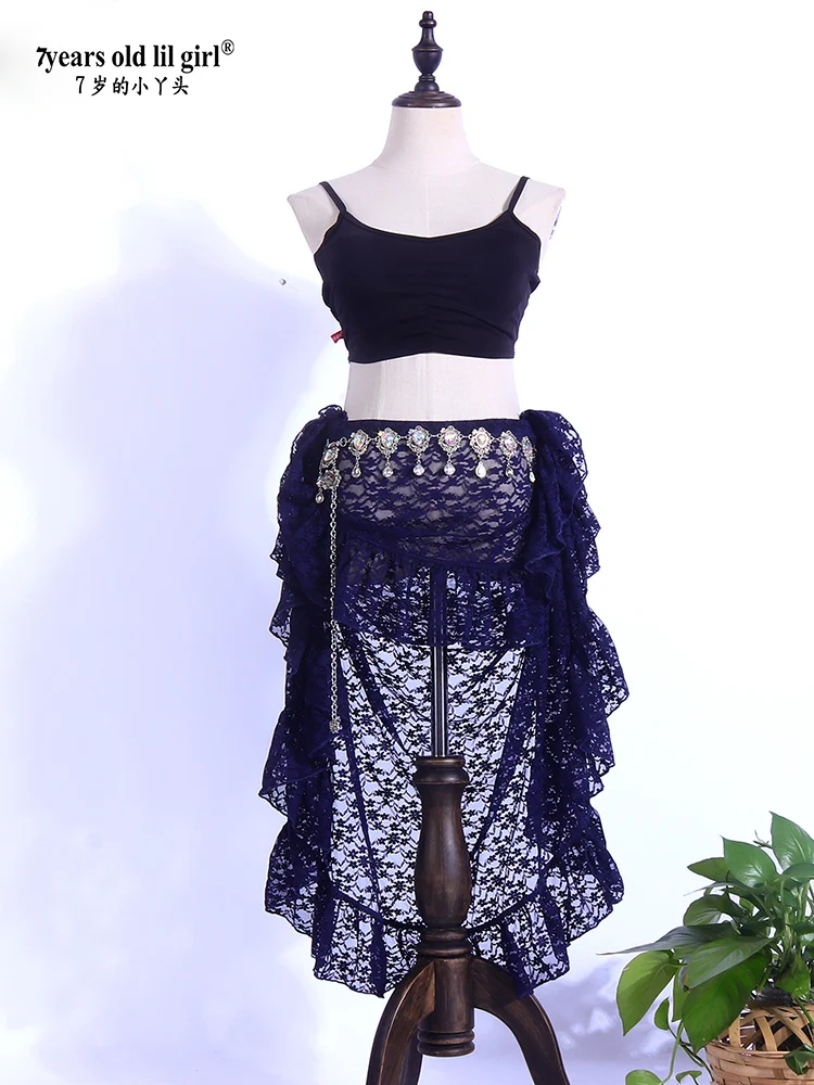 

Belly Dance Hip Skirt Autumn winter Master Style Korean Lace Turkey Long Tail Skirt Designer Brand Ex16