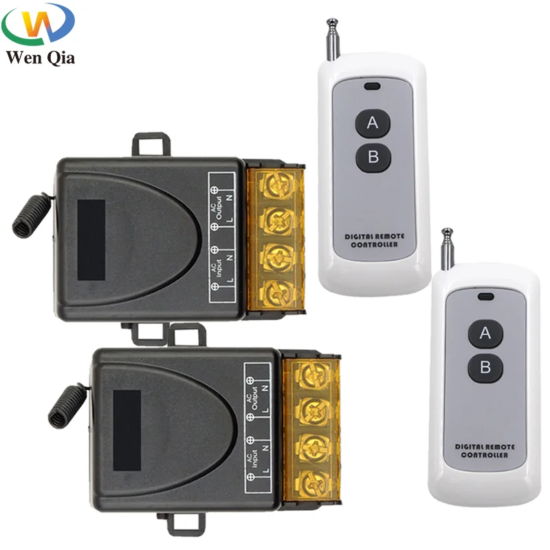 High Power 433MHz Universal Wireless Long Range Remote Control AC110V 220V 30Amp 6600W 1CH rf Relay and Transmitter for Pump\LED