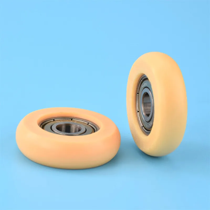 20pcs circular arc plastic coated bearing 608ZZ 8*36*10mm roller POM nylon wrapped wheel pulley bore size 8mm diameter 36mm