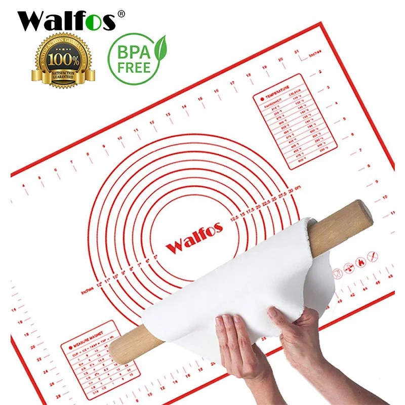 

WALFOS Silicone Baking Mat Kitchen Non-stick Pastry Mat Rolling Dough Pads Heat Resistant Microwave Oven Cake Baking Liner Mat