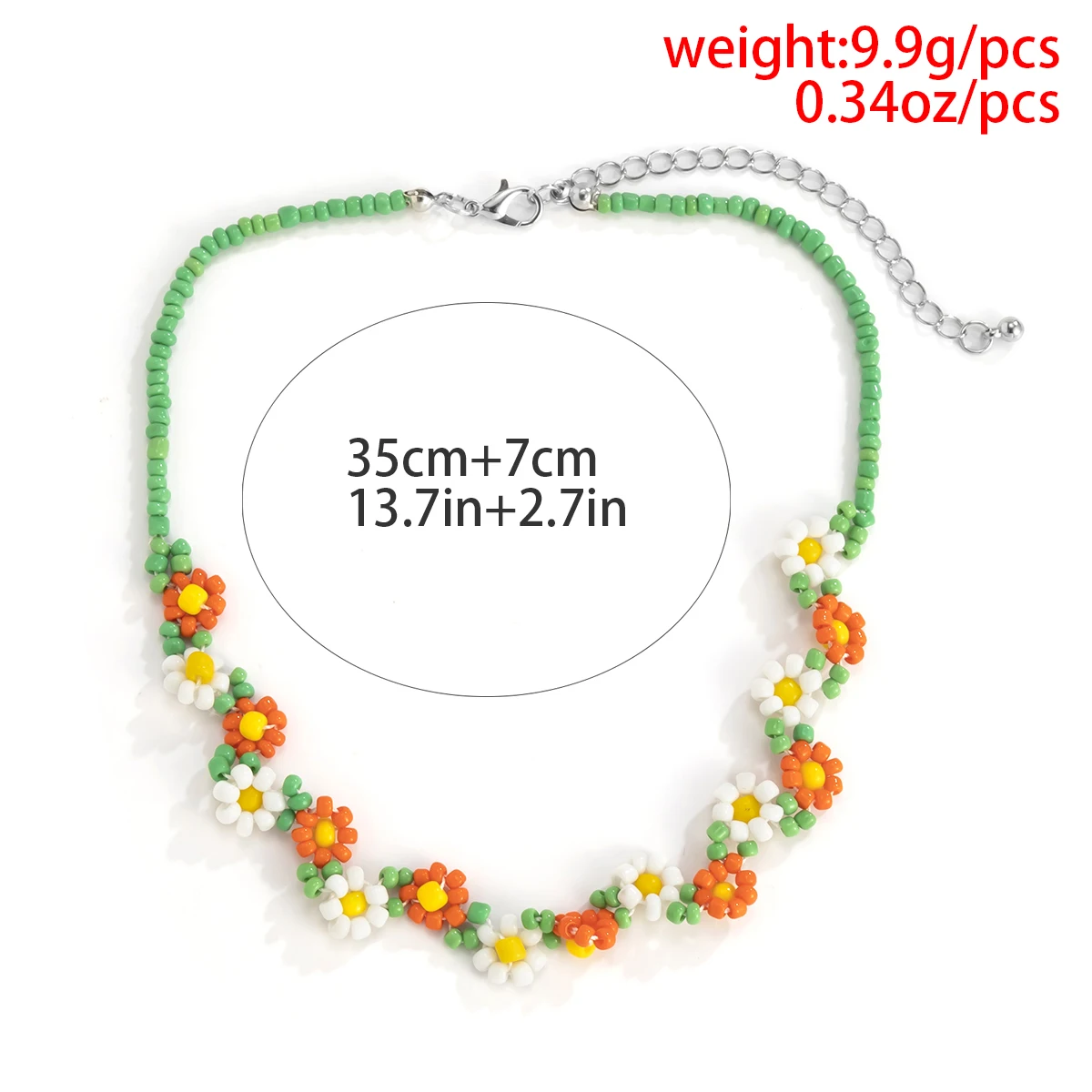 Salircon Trend Bohemia Rainbow Color Seed Beads Chain Choker Necklace For Women Korean Fashion Small Flowers Accessories Jewelry