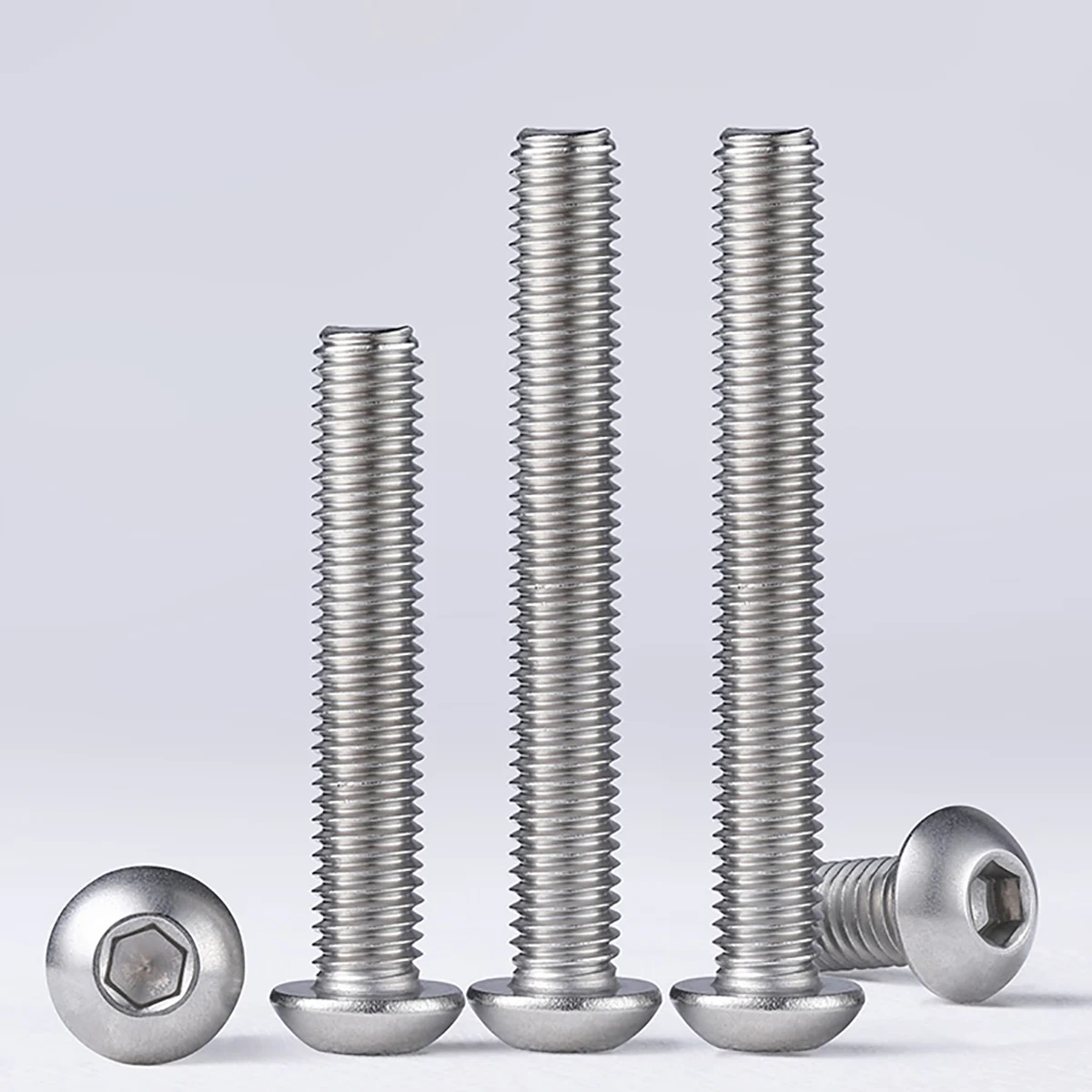 5 pz/lotto UNC Filettatura 1/4"-20, 5/16"- 18 Testa Bottone Bulloni a brugola Viti a esagono incassato A2 304 In Acciaio Inox