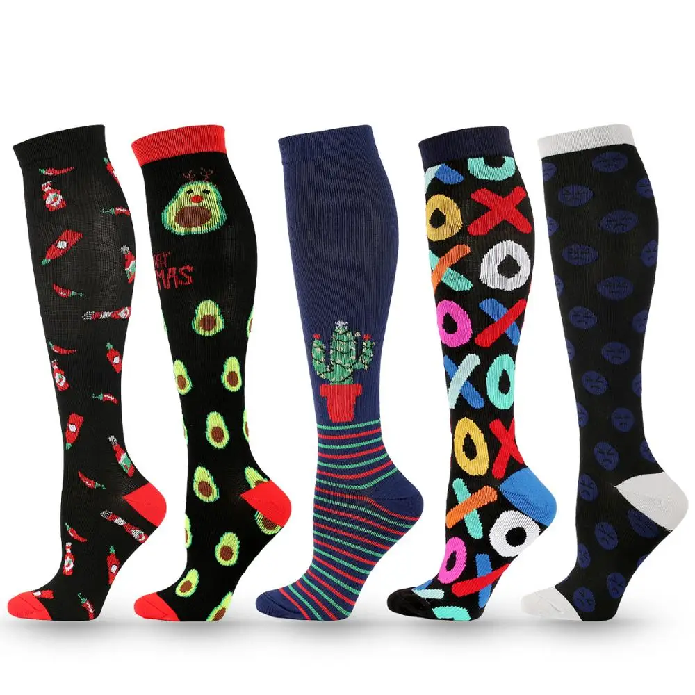 Conjunto de medias de compresión para hombre y mujer, paquete de calcetines Unisex para prevenir venas varicosas, calcetines de enfermera, embalaje
