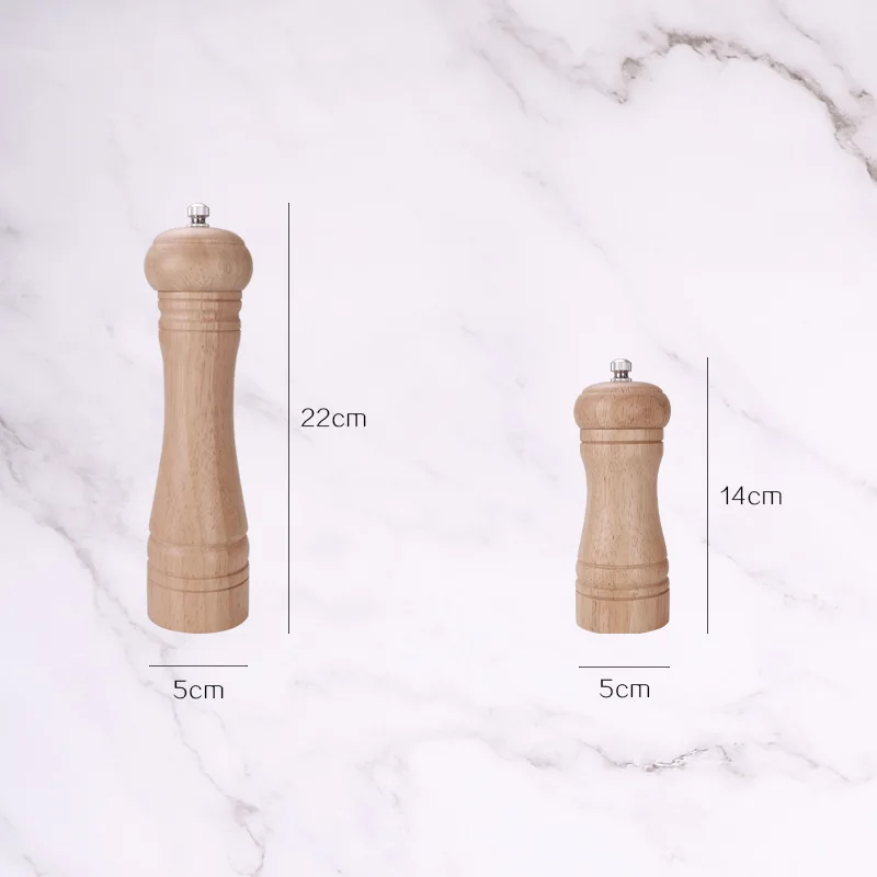 Solid Wood 5 Inch 8 Inch Manual Grinder Pepper  Pepper Mill Kitchen Tools Pepper MillGrinder Ceramic Grinding Core