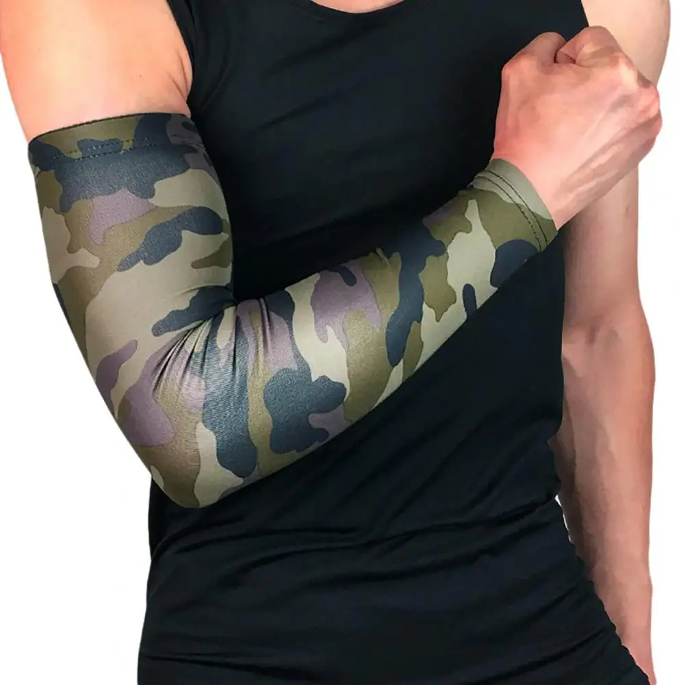 Protector solar transpirable para correr, manga deportiva de camuflaje para deportes al aire libre, Fitness, ejercicio, calentador de brazos, secado rápido, 50%