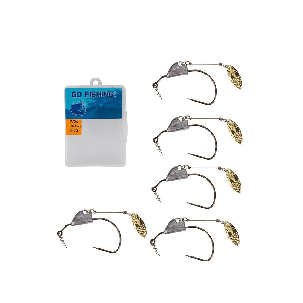 5 개 노출 지그 크랭크 헤드 가시 후크 크랭크 오프셋 낚시 후크 물고기 후크 텍사스 리그 낚시 태클에 적합