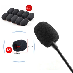 10Pcs Medium Mini Headset Microphone Mic Windscreens Foam Microphone Covers Black Color 33*27*15mm