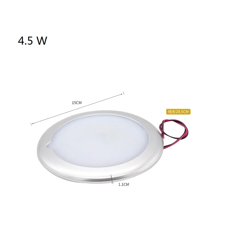 Luz de led interior para carro, 12v, branco quente, 3000k, 2.4w/4.5w, touch dentro, rv, kit de luz de teto para rv, van, barco, trailer