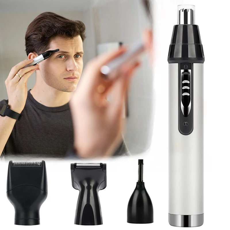 4 in 1 Electric Nose Trimmer for Men Rechargeable Hair Removal Face Eyebrow Ear Safe Face Care Shaving Trimmer Cutting Set