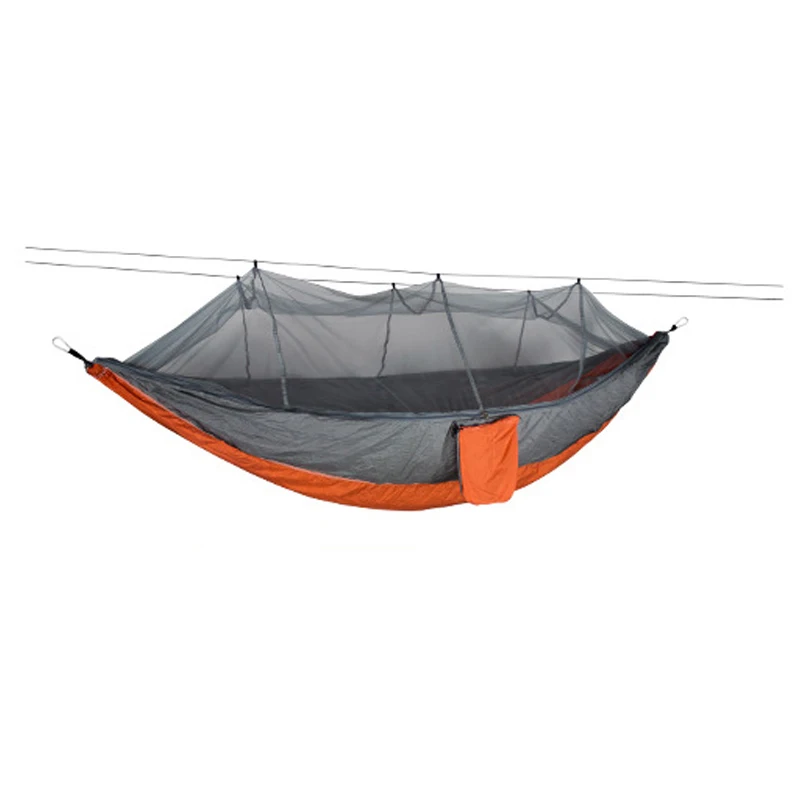 Outdoor Hammock with Mosquito Net, Camping Hanging Sleeping Bed, Portable Garden Swing, Double Chair, Parachute, Double Person