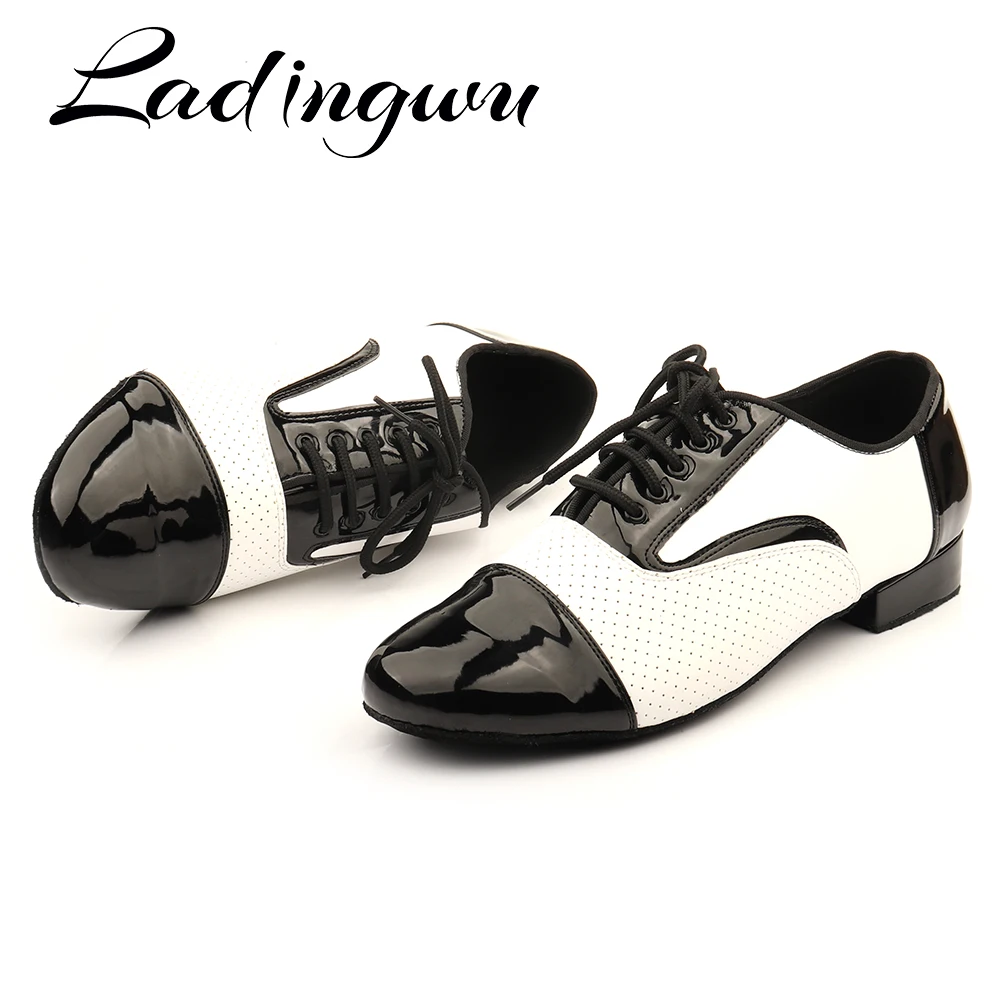 Ladingwu zapatos de baile latino para hombre, zapatillas de baile de salón, Jazz, Tango, niño