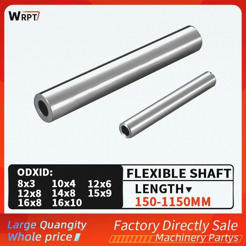 

1PC 8/10/12/14/15/16MM Cylindrical Hollow Optical Axis Linear Chrome-Plated Flexible Shaft Guide Rail, L = 150mm-1150mm