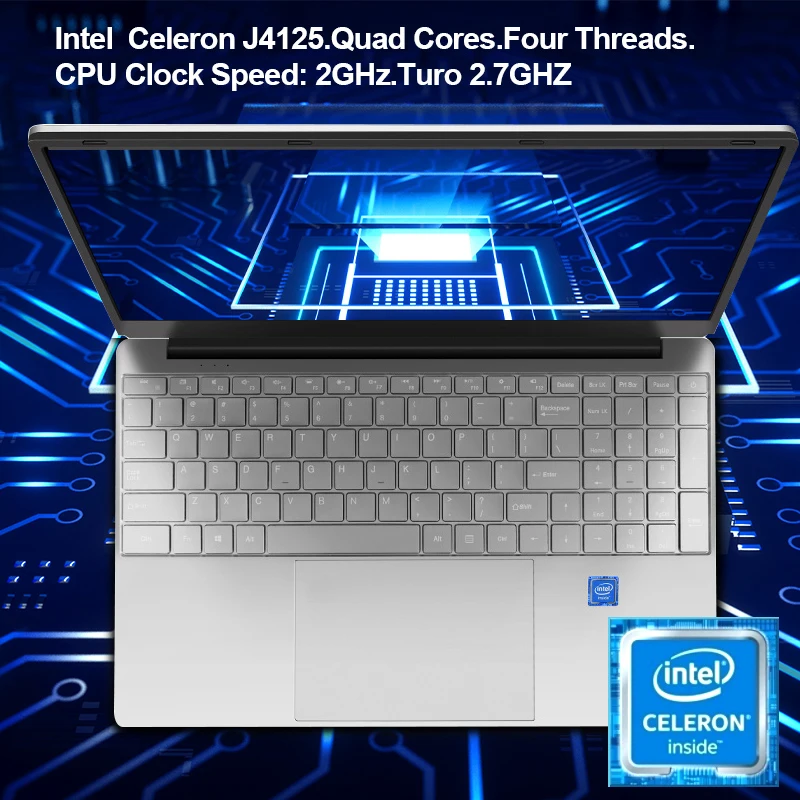 Ordinateur portable Intel Celeron J4125, 15.6 pouces, moins cher, 12 go DDR4, 1 to SSD, Windows 10 Pro, pour étudiants, ordinateur de bureau, WiFi