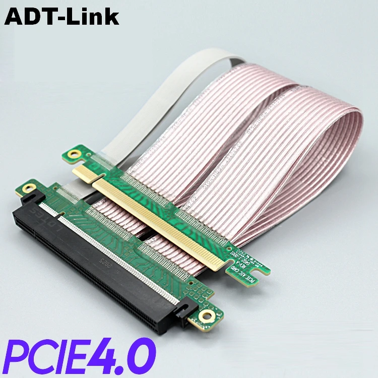 Gen 4.0 PCIe 16X PCI Express 4.0 Riser Extender Card Adapter - Flexible Cable 25cm for Enhanced Computer Hardware Connectivity