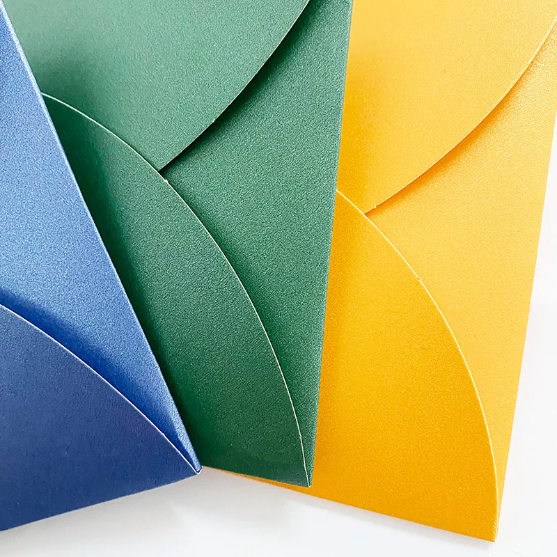 10PCS Mini Colored Envelope Thick Cardboard Small Foldable DIY Paper Envelopes Self Locking Buckle Letter Gift Card Cover