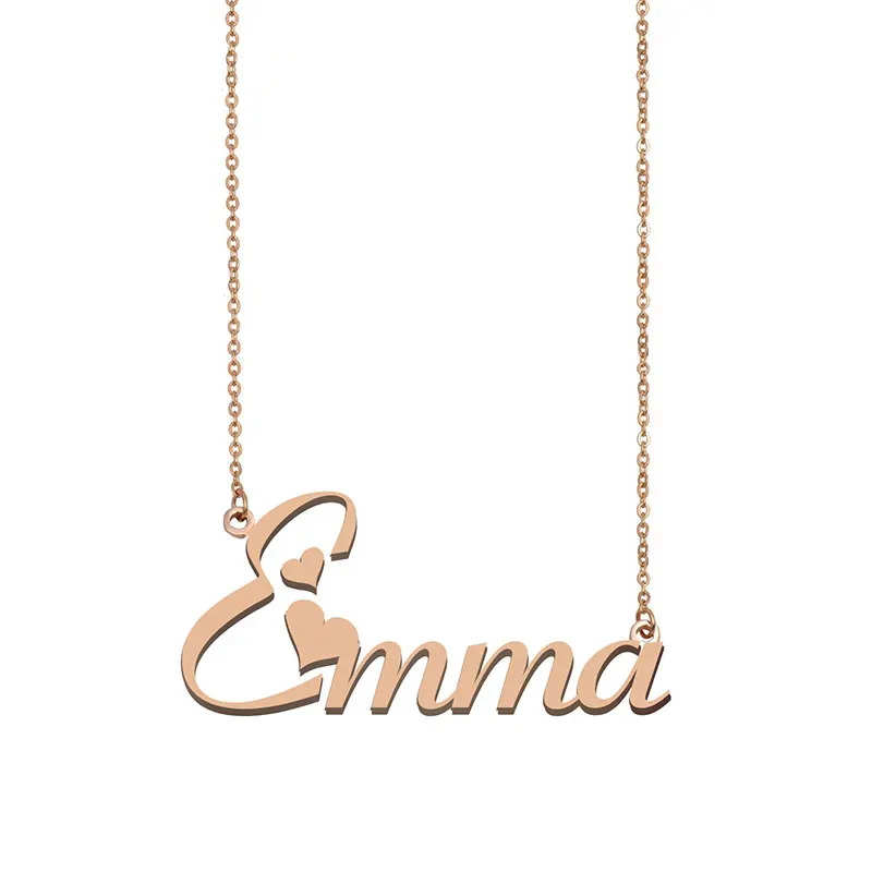 

Emma Name Necklace Personalised Stainless Steel for Women Alphabet Letters Dainty Nameplate Pendant Girls Mom Jewelry Gift