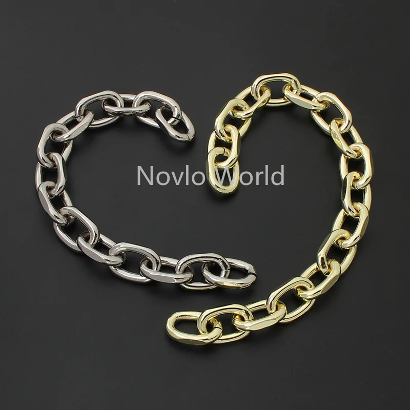 1-5-10 meters 4 colors 4.5mm thick 25*16mm aluminum meterial polished chains for woman handbag purse accessories