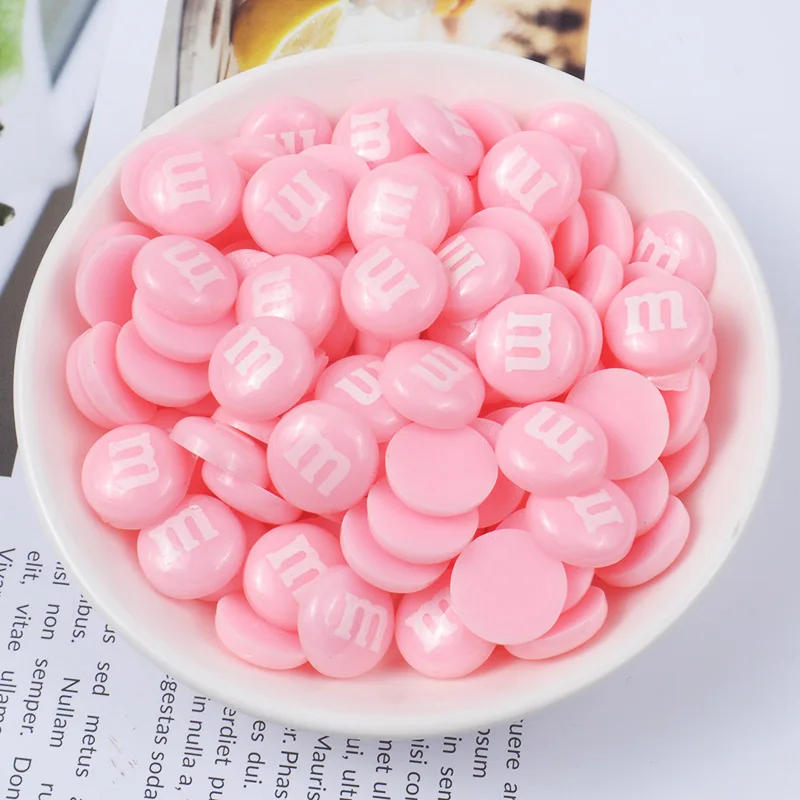 20Pcs 15mm Kawaii M Candy Charms Resin Flatback Cabochons Pendants For DIY Bracelets Necklace Earrings Jewelry Making