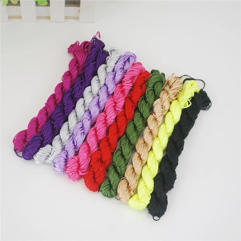 Hot Kindergarten Handmade DIY Kumihimo cords 1mm Macrame Nylon Cord Silk Beading Thread Braided String Multi 1pcs 25meters DS206