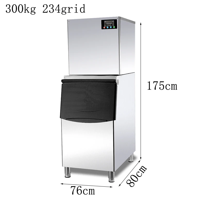 Wysokowydajna handlowa maszyna do robienia kostek lodu 200/300kg/24Hrs przemysłowa maszyna do lodu