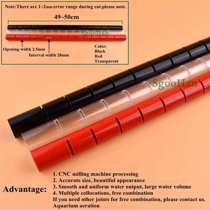 2pcs 20/25/32mm PVC Aquarium Fish Tank Rain Pipe Filter Accessories Drip Water Tube Watering Drain Deluge Acrylic Pipe 50cm Long