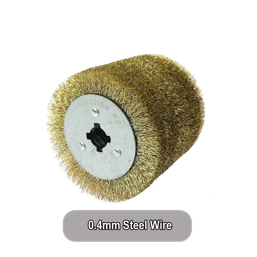 1 piece 115x100x19mm Stainless Steel Wire Brush Wheel Wood Open Paint Polishing Deburring Wheel for Electric Striping Machine