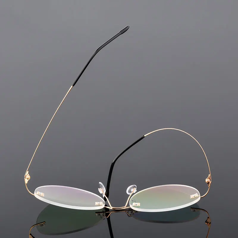 Montura redonda sin montura para hombre y mujer, gafas graduadas ópticas, gafas
