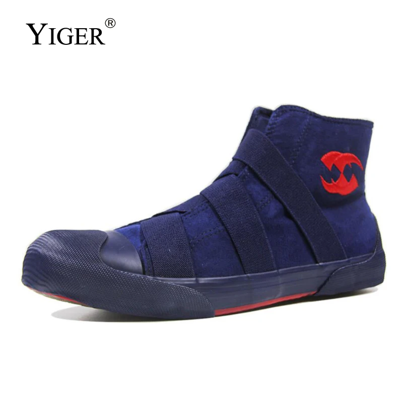 YIGER New Men's Vulcanized shoes High-top Casual flats Black Leisure Spring 2022 Male Sneakers Canvas shoes