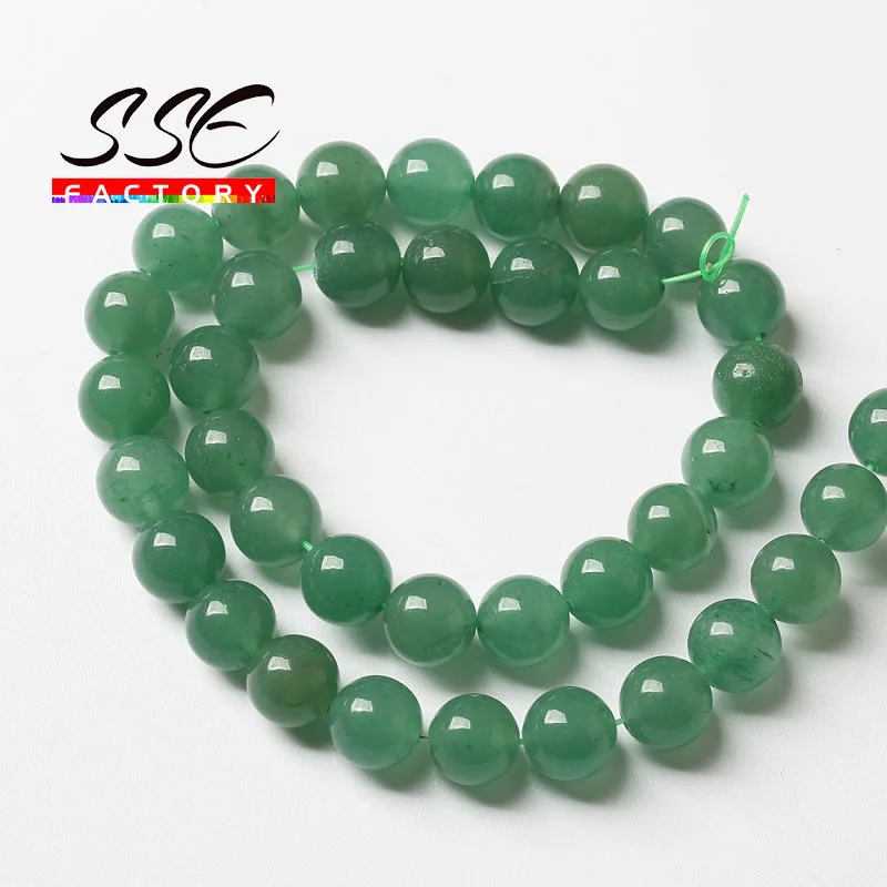 Round Natural Green Aventurine Beads Loose Spacer Stone Beads For Jewelry Making DIY Bracelet Accessories 4 6 8 10 12MM 15\'\'inch