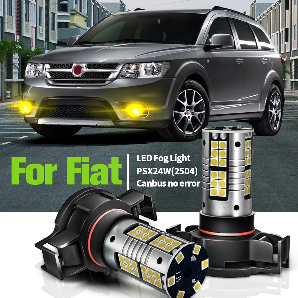 

2pcs LED Fog Light Blub Lamp Canbus No Error PSX24W 2504 For Fiat Freemont 2011 2012 2013 2014 2015 2016 2017