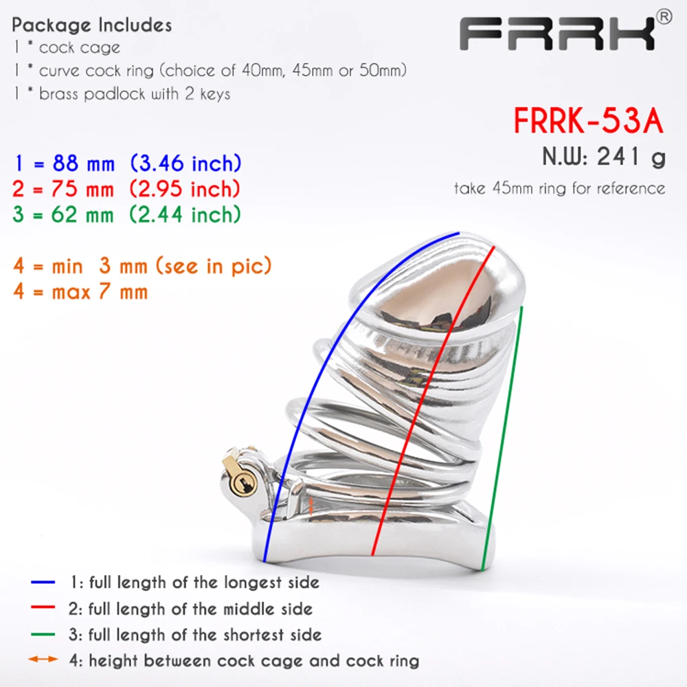 FRRK CBPenis Stainless Steel Chastity Cage for Male BDSM Sex Toys Sexual Wellness Shop Bondage Device Penis Rigs Erect Denial