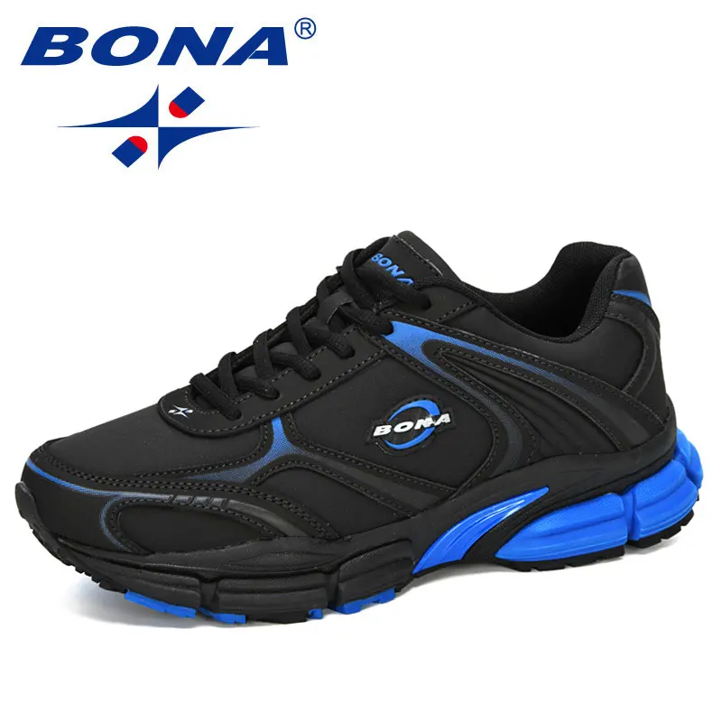 BONA-Zapatillas deportivas de cuero para hombre, zapatos de deporte masculinos, calzado de deporte para exteriores, calzado deportivo para caminar y