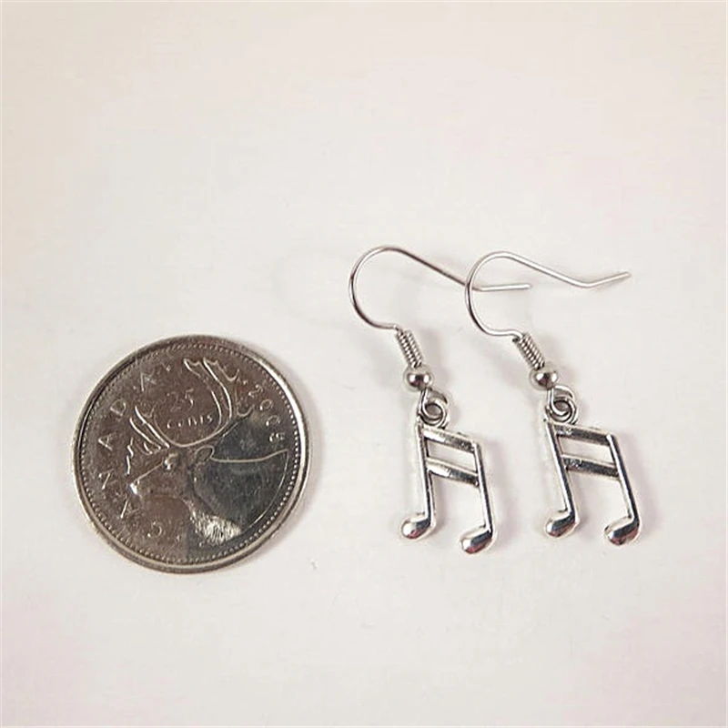 Sixteenth Note Dangle Earrings Tiny Music Note Earrings Music Jewelry Musical Charm Earrings Music Teacher Musician Earrings