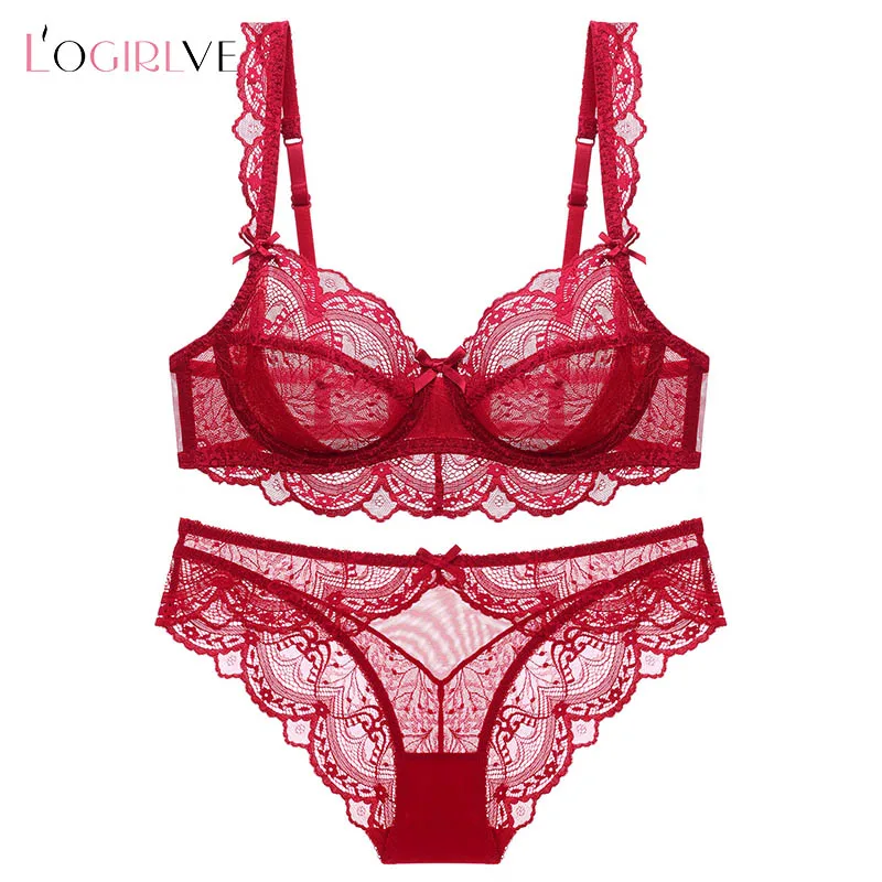 Logirlve Ultrathin White Lace Bra (Plus Size) - usage example