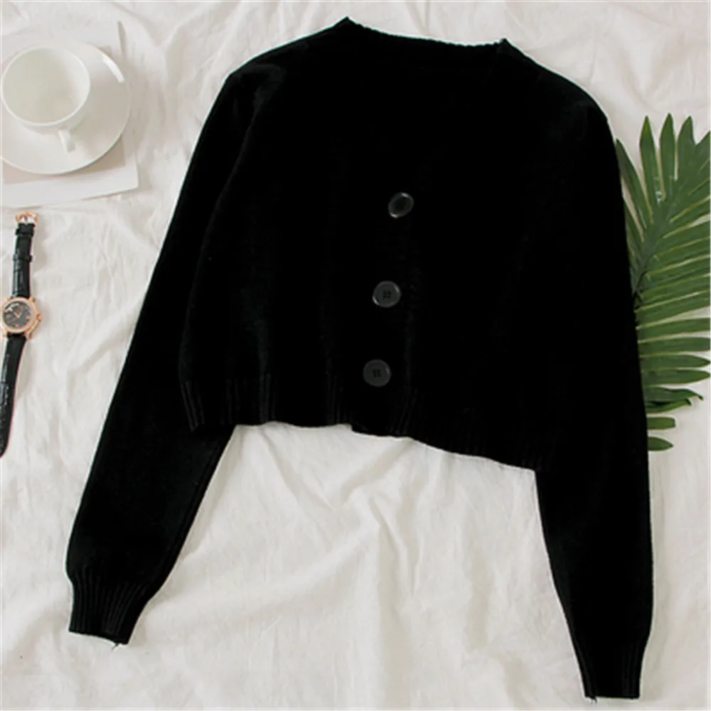 black cropped cardigan for dresses Long Sleeve Monique Lhuillier its a sleek essential for dressing up or down. Topstitched cropped cardigan Black for