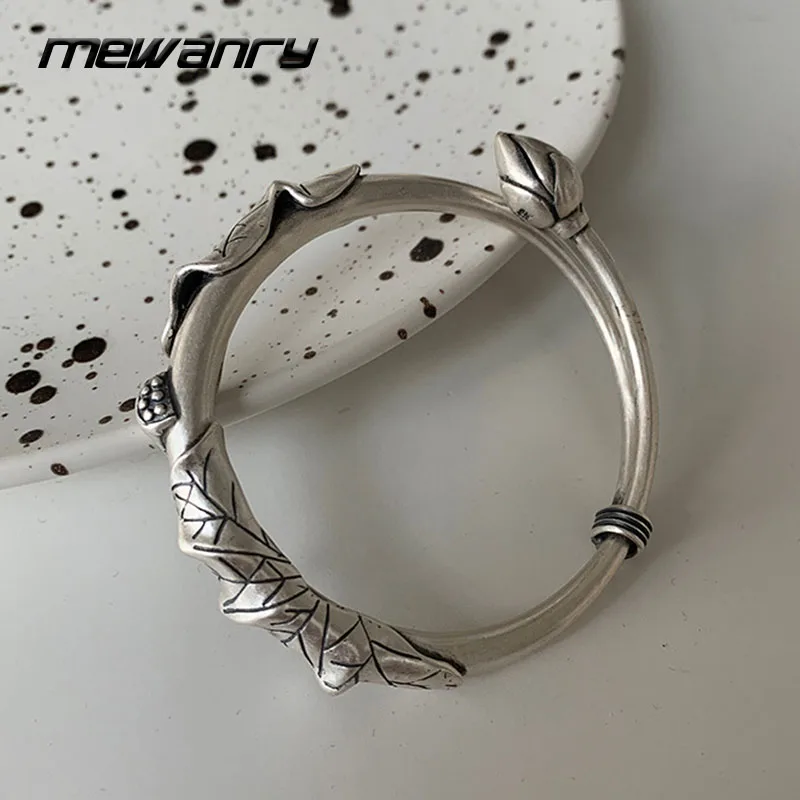 Mewanry Silver Color Bracelet for Women Trend Vintage Elegant Party Creative Design Lotus Jewelry Birthday Gift Wholesale