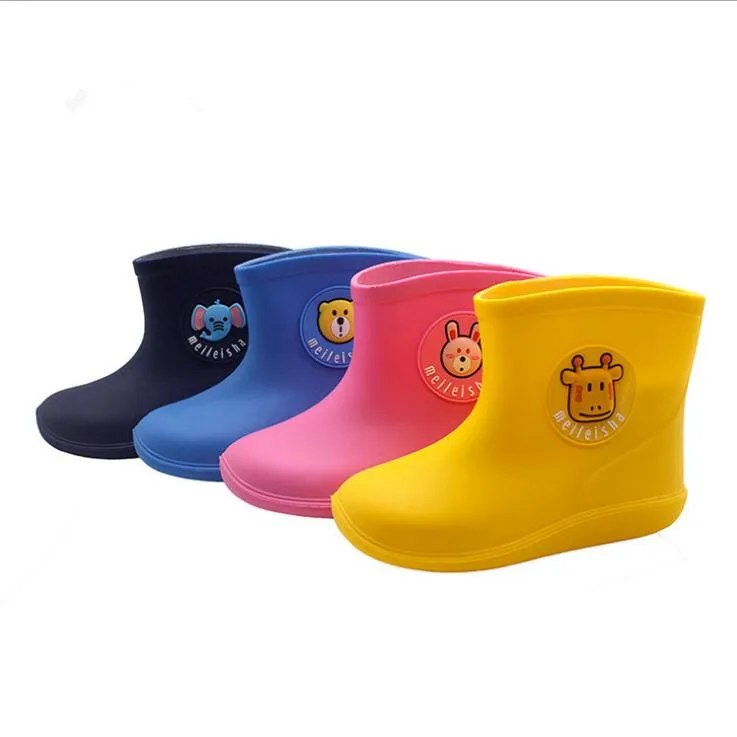 New Children Rubber Boots Animals Cartoon Kids Rain Boots Anti Slip Baby Boys Girls Water Shoes Waterproof Toddler Rainboots