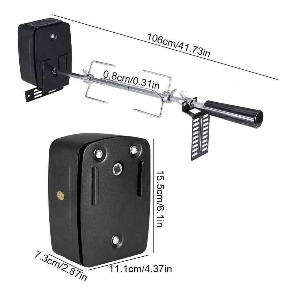 BBQ Grill Motor Meat Forks Set Rotating Motor Electric Automatic Rotisserie Spit Rod For Camping Household Cooking BBQ Motor Set