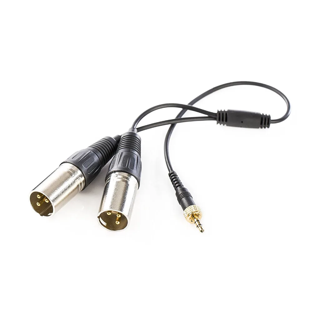 Saramonic SR-UM10-CC1 Male 3.5mm TRS Locking Thread connector to Dual 3-pin XLR Audio Adapter Cable for Wireless Microphone