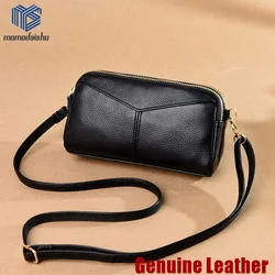 Pequena bolsa crossbody para mulheres, 100% couro genuíno, bolsa de ombro, embreagem monocromática, bolsas femininas, bolsa de ombro sacola, 2023