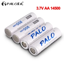 PALO 14500 900mAh 3.7V akumulatory litowo-jonowe bateria AA ogniwo litowe do latarki Led reflektory latarka mysz