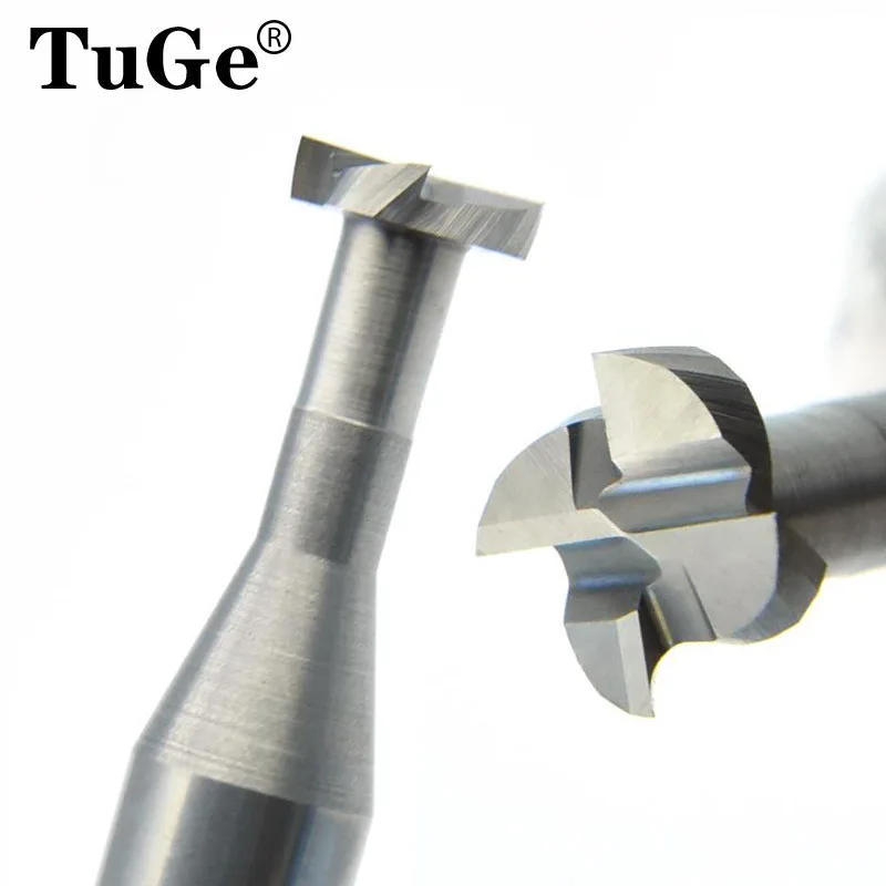 TUGE Cutting HRC60 4 Flute Tungsten Carbide Steel Milling Cutter Metal Alloy Milling Tool T shape Flat End Mill