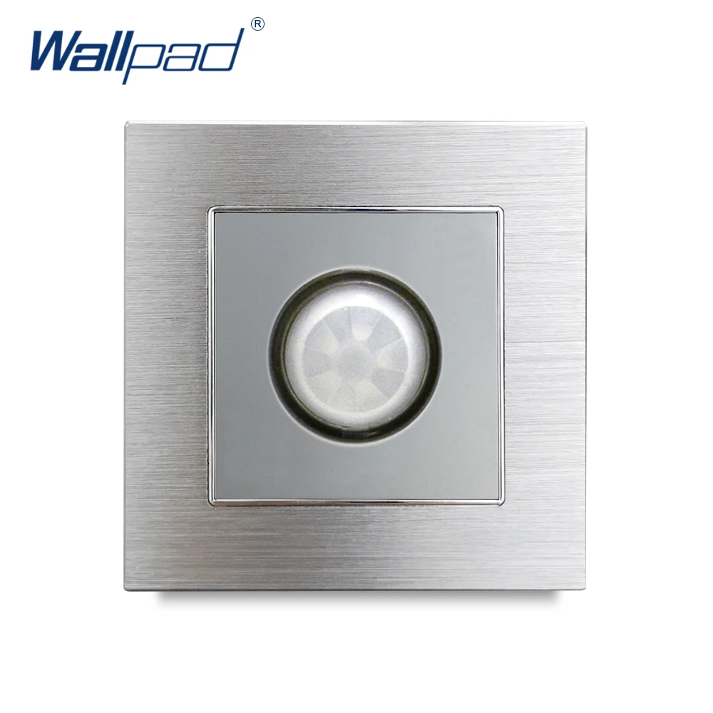 Motion Sensor Switches Wallpad Silver Human IR Montion Sensor Satin Metal Panel Interrupteur Stair Sensor Light Switch